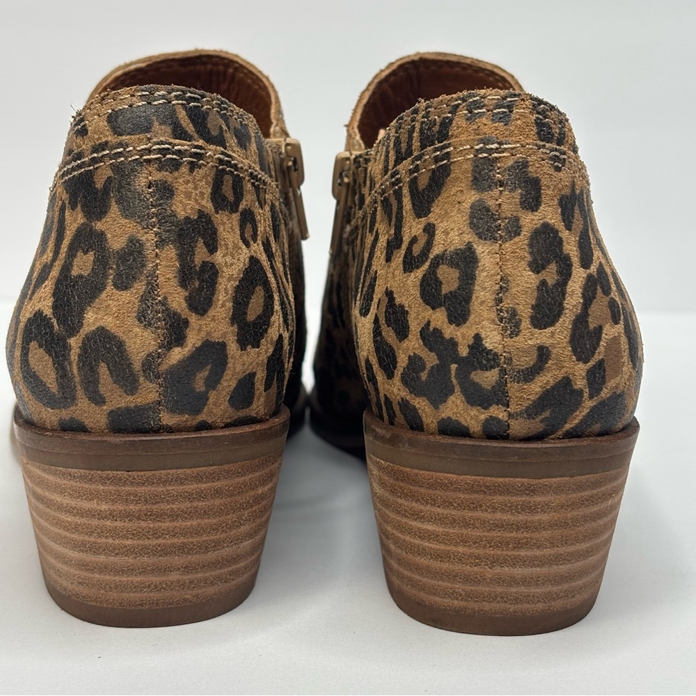 Lucky Brand Women's Leopard Print Fanky Ankle Boots side zip 9 M - Picture 12 of 14